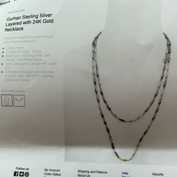 Gurhan Sterling Silver Layered with 24K Gold Necklace - Picture 8 of 8